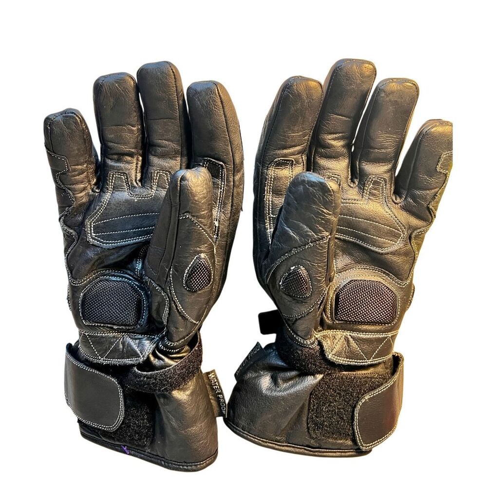 BILT DEMON H20 SPORT Motorcycle GLOVES Size 2XL BLK Leather Waterproof